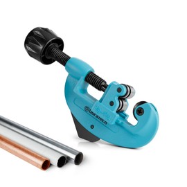 DURATECH Tubing Cutter 1/8"-1-1/4", Copper, Aluminum, Brass and Plastic Tubing Quick-Acting Cutter, With Replacement Wheel and Reamer