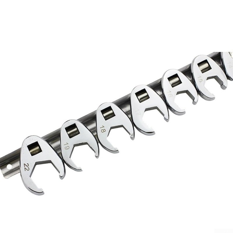 Crowfoot Wrench Set 10pcs 10 To 22mm 3/8Inch Sq Drive