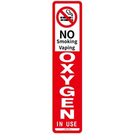 No Smoking Oxygen in Use Magnetic Vinyl Patient Care Sign 7.8" x 1.77x0.03"Strong Plastic Soft Magnetic Surface PVC Coating (6)