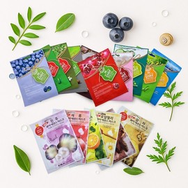 [10P 50P 30P] Entel Evanature Mask Pack 10P Moisturizing Soothing Whitening Nutrition Moisture 1 Pack Daily Daily Pack Set - Blueberry 10P / [10P  50P  30P] 엔텔 에바네이쳐 마스크팩 10P 보습 진정 미백 영양 수분 1일1팩 데일리팩 세트 - 블루베리 10P