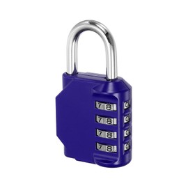 PATIKIL 3 Inch Long 4 Digit Combination Padlock, Waterproof Zinc Alloy Resettable Combination Lock for Outdoor Gym Gate Box, Blue