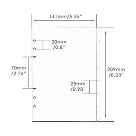 2 Set A5 Binder Dividers White Plastic Index Divider Blank Side 7 Tabs Top 5 Tabs Planner Insets 12 Sheets Refillable Page Protectors for 6 Ring Binder Notebook