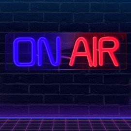 MEETULED On Air Wall Neon Sign LED Night Lights USB Operated on Decor for Streamer Live Studio Recording Streamer Game Room, Blue & Red