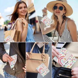 Jogjam Rainbow Be Kind Rfid Women Wallet, Small Slim Thin Credit Card Wallet, PU Leather Bifold Cash Wallet, Zipper Coin Pocket & ID Window, Female Ladies Teen Girls Girly Wallet