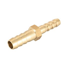 sourcing map Straight Brass Barb Fitting Reducer, Fit Hose ID 8mm to 6mm