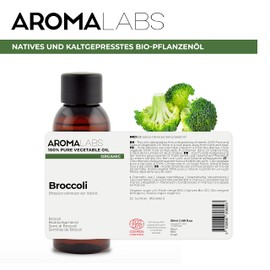 BIO - Pflanzliches BROKKOLISAMENÖL - 50mL - 100% Rein, Natürlich, Kaltgepresst und Cosmos zertifiziert - AROMA LABS (Französische Marke)
