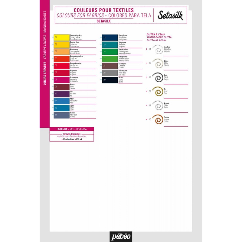 PEBEO Setasilk Ebony 45 ml Bottle - Silk paint -