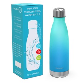 CHILLOUT LIFE Stainless Steel Water Bottle: 17 oz Double Wall Insulated Cola Bottle Shape for Cold and Warm Drinks, BPA Free Metal Sports Bottle