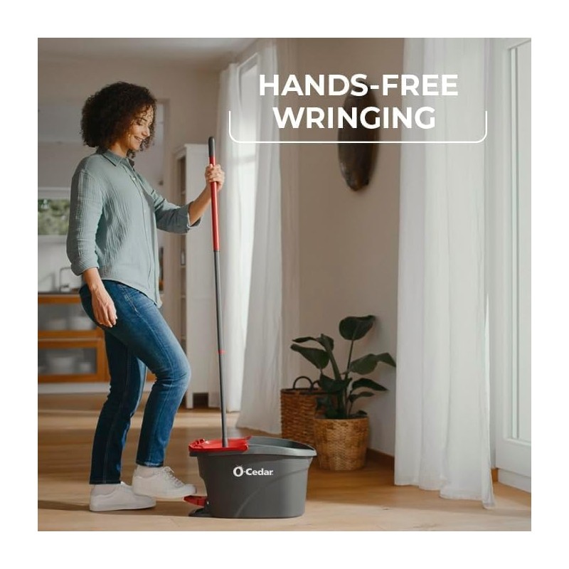 O-Cedar System Easy Wring Spin Mop & Bucket with 3