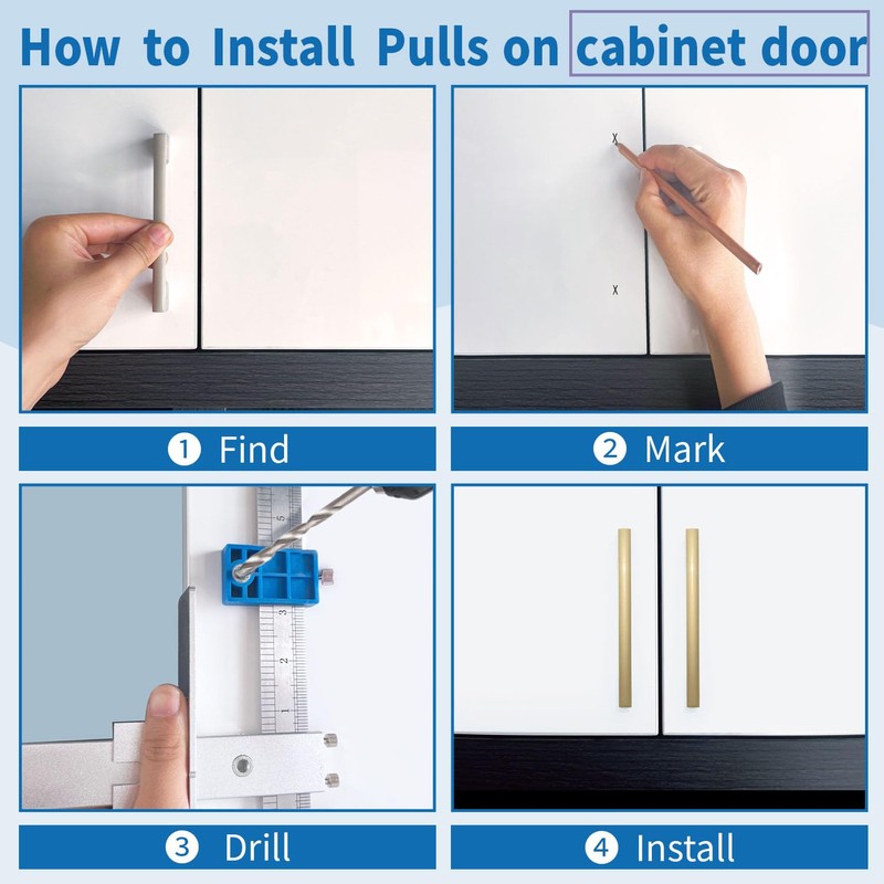 King&Charles Cabinet Hardware Jig, Metal Cabinet Handle Jig with Point