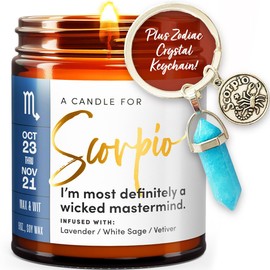 WAX & WIT Birthday Gifts for Women, Scorpio Gifts Women, Scorpio Candle Gifts for Women, Astrology Gift, October November Birthday Gifts for Women, Zodiac Candles, Birthday Gifts for Her, Zodiac Gifts