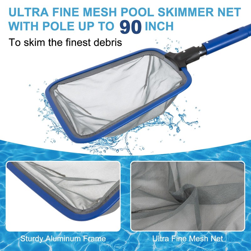 Pool Cleaning Kit, 14.5'' Pool Brush Head & Ultra Fine