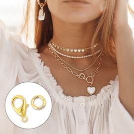 ALEXCRAFT 925 Sterling Silver Chain Clasp Gold Chains Clasps Bracelet Clasp for DIY Jewellery Making