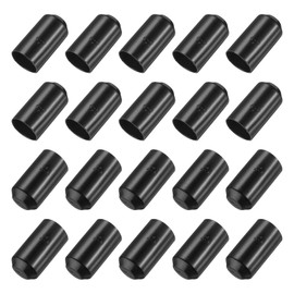 MECCANIXITY 50Pcs Heat Shrink End Cap 25mm ID x 50mm L 3:1 Ratio Waterproof Electrical Wire Wrap Heat Shrink Tubing Caps Lined Sealed for Wire Cable, Black