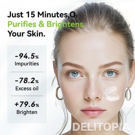 Delitopia (2 boxes) O₂ bubble mask, moisturizing facial cleanser, oil control, cleansing, gentle exfoliation, improve acne 50g*2