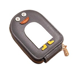 Byttlerom Cute Penguins PU Credit Card Holder, Cute Penguins Wallet, Women'S Credit Card Holder with 11 Card Slots Gray
