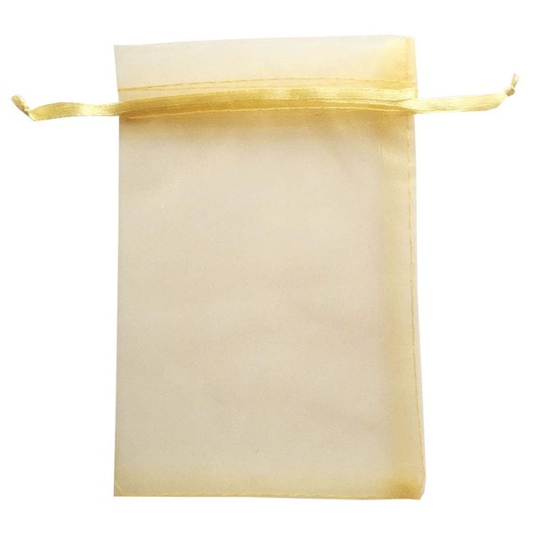 100pcs 4x6 inch Gifts Wrap Bags Gold, Organza Sheer Fabric Bulk, Drawstring Reusable Recycled Pouch for Baby Shower Favor, Craft Business, Beach, Standard Size Elegant Business Card, Cute Little Toy