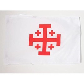 AZ FLAG Order of the Holy Sepulchre of Jerusalem Flag 18'' x 12'' cords - Catholic SMALL flags 30 x 45cm - Banner 18x12 in