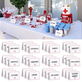 Fullhawl 24 Pcs Nurse Graduation Party Decorations Hospital Themed Food Tent Cards Nurse Graduation Table Tent Cards 12 Style Medical Party Food Labels for Buffet Nursing Grad Table Setting Supplies
