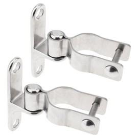 2 Pack Heavy Duty 1-3/8 Inch Wall Mount Gate Hinge Metal Hinges, 304 Stainless Steel Chain Link Fence Frame Outdoor Hardware (2, Silver)