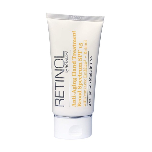 Robanda Retinol Anti-Aging Hand Treatment │ Broad Spectrum SPF 15 + Retinol Cream to Repair Dry Skin