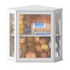 BMOSU Corner Bread Box for Kitchen Countertop Double Layer Bamboo