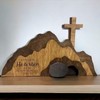 Didyts Easter Scene Wooden Religious Decoration,Jesus Cross Puzzle Statue Set