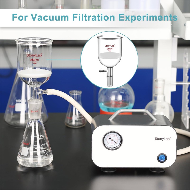 StonyLab Glas Buchner Funnel Filter, Borosilicate Glass Vacuum Buchner Filter