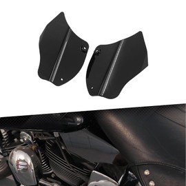 cooideamoto Motorcycle Air Heat Deflector Air Deflector Reflective Saddle Shields Fit for Harley Softail Fat Boy FXST FXST FLSTF 2000-2017 (Black)