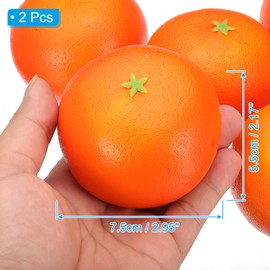 PATIKIL 2 Pcs Artificial Orange, Foam Simulation Fake Orange Lifelike Realistic Faux Fake Fruit Model for Home Kitchen Party Decoration, Photography Props
