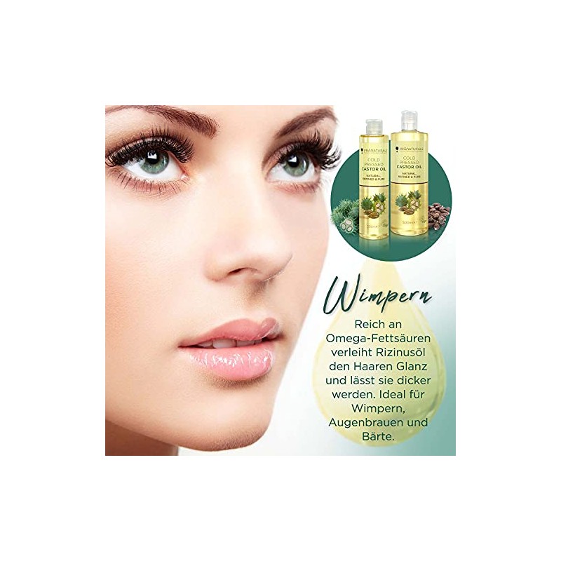 PraNaturals Cold Pressed Castor Oil - 100% Natural Vegan Purity,