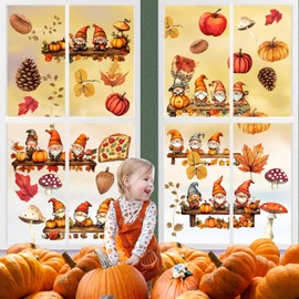 Fall Window Decals, Gnome Decals, Thanksgiving Window Decals, General Use, Fall Office Decorations, Fall Thanksgiving Harvest Party Window Stickers Home Window Decorations