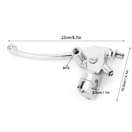 Acouto Brake Clutch Cylinder Universal Motorcycle Hydraulic Brake Clutch Master Cylinder Lever Assembly Silver Accessory for 1in Handlebar