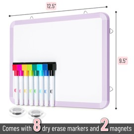 Mr. Pen- Dry Erase Board, 12.5" x 9.5" with 8 Dry Erase Markers and 2 Board Magnets, White Board Dry Erase, Magnetic Dry Erase Board, Small White Board Small Dry Erase Board for Wall
