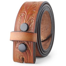 Western Belt without buckle for men – Full Grain Leather Cowboy Belts for jeans - One Piece Leather strap belt, USA,2022-02, size 36