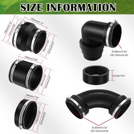 Innconee 6 Pcs RV and Camper Sewer Waste Plumbing Connection System Kit Compatible with 3" PVC Pipe RV Sewer Adapter RV Sewer Hose Fittings