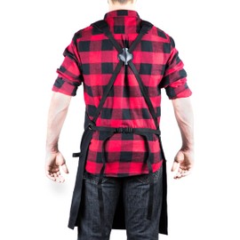 Hudson Durable Goods - Deluxe Edition - Waxed Canvas Tool Apron - Upgraded with Padded Straps, Quick Release Buckle & Dual Hammer Loops, Adjustable M to XXL