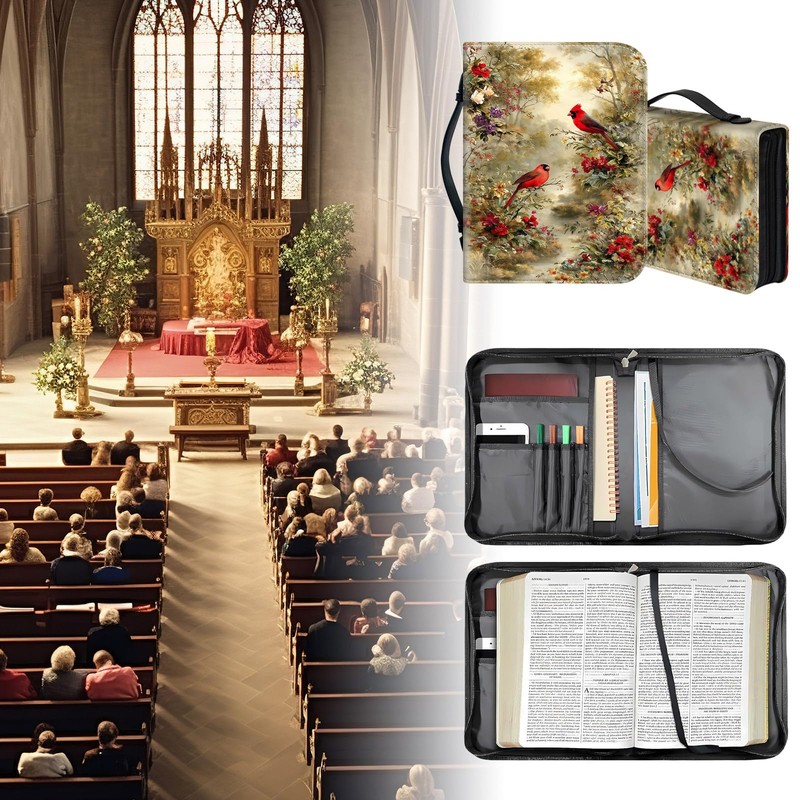 RMJKXQZG Leather Bible Cover Case for Women 12.2 * 9.06