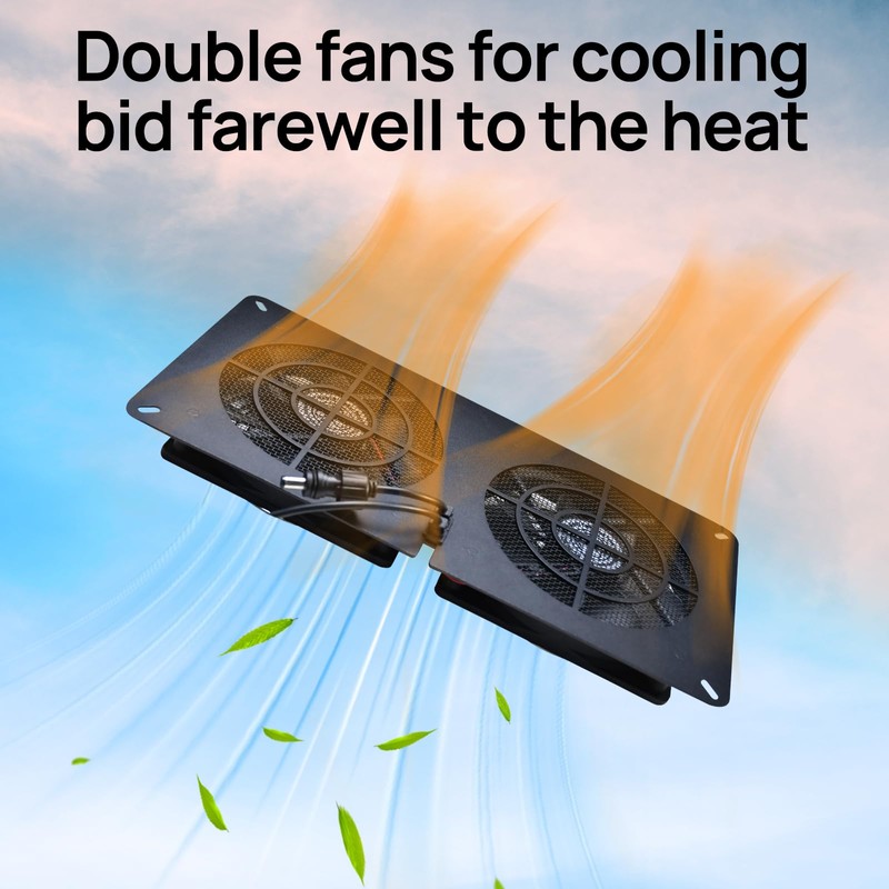 DC HOUSE 20W Solar Fan Powered Exhaust Fan for Chicken