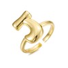 Winssigma 18K Gold Plated Initial Adjustable Ring for Women(J)