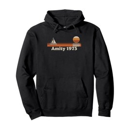 Amity 1975 Retro Sailboat Sunset Seventies Beach Adventure Pullover Hoodie