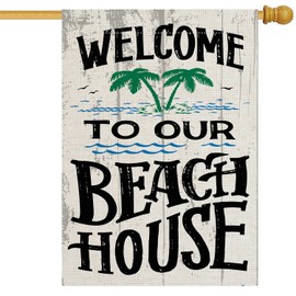 pingpi Welcome to Our Beach House Garden Flag Vertical Double Sided Flag Yard Outdoor Decoration 28 x 40 Inch