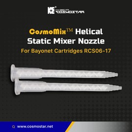 Punta de tubo mezclador estático helicoidal, punta de boquilla de mezcla epoxi, mezclador estático de resina de plástico para pegamento AB, mezclador de pistola adhesiva acrílica (RCS06-17L)