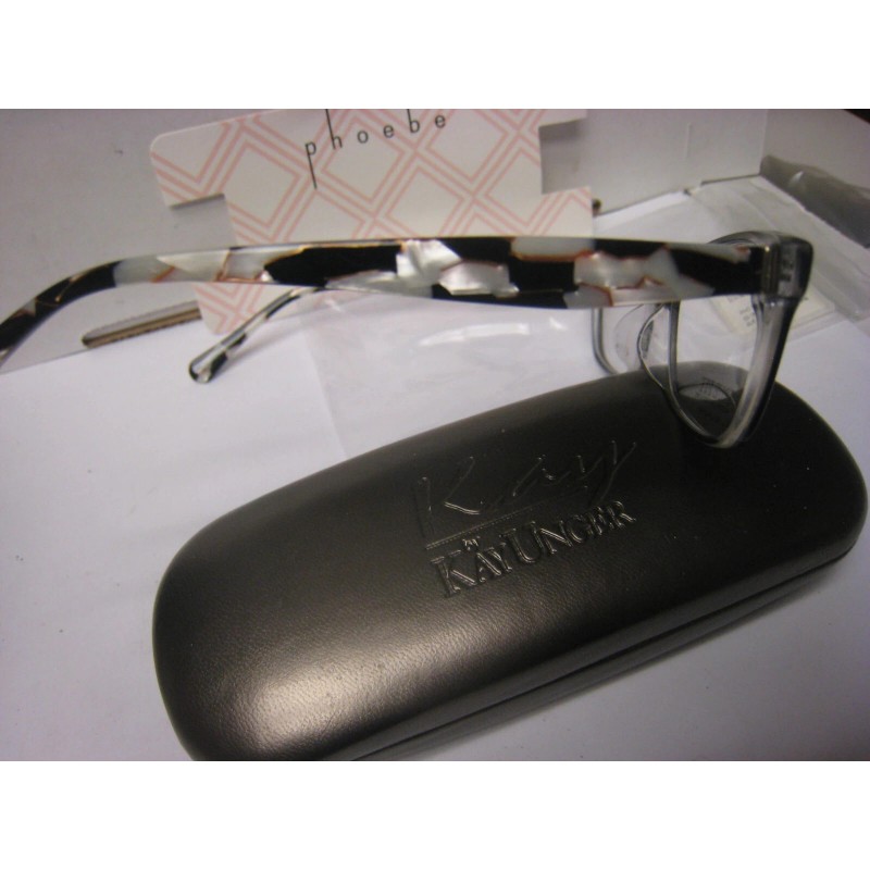 Phoebe Couture Eyeglass Frames P341 BLACK 55-18-140-38 With Case