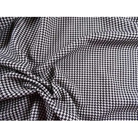 Printed Bullet Liverpool Textured Fabric Stretch Scuba Micro Houndstooth Black White T104 (Yard)