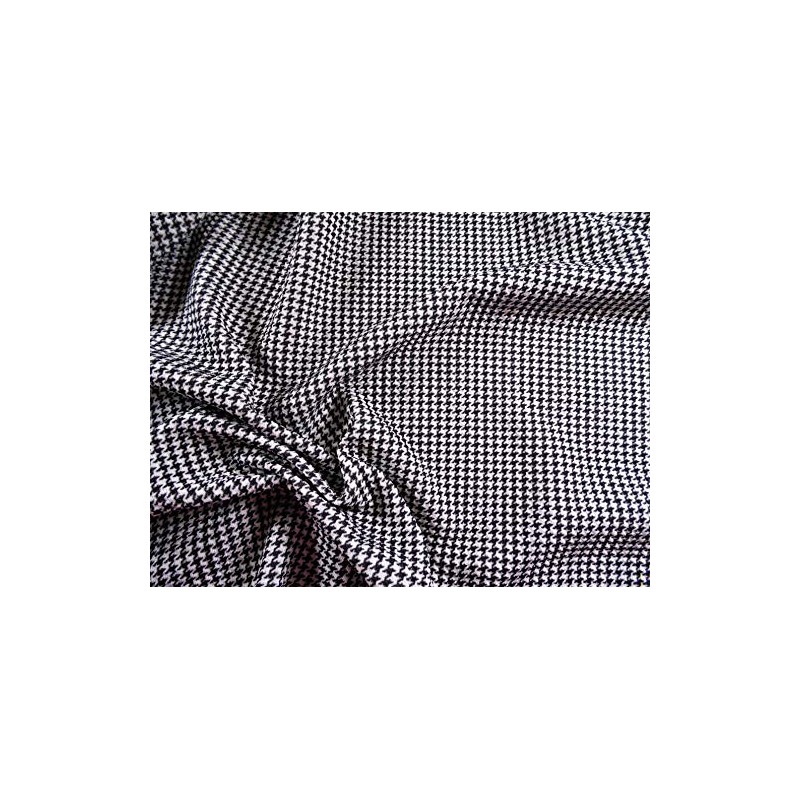 Printed Bullet Liverpool Textured Fabric Stretch Scuba Micro Houndstooth Black