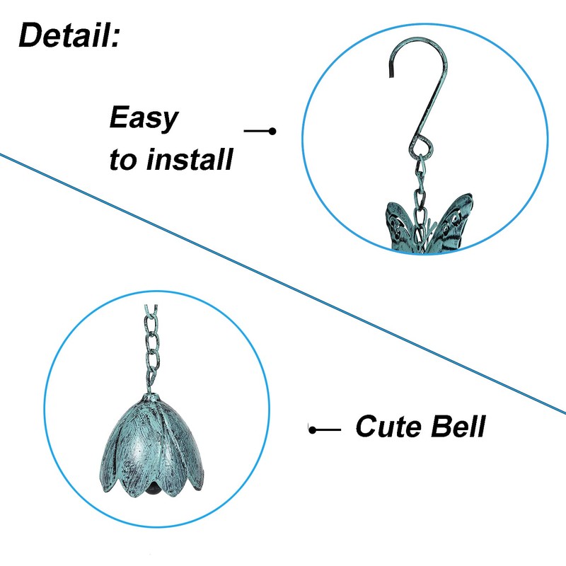 Retrome 8.5 Ft Rain Chain for Gutters Downspouts, Cups with