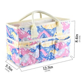qianshan Craft Organizer Bag with Multiple Pockets, Large Art Storage Caddy with Handles for Art, Craft, Sewing, Make-up，Scrapbooking, Medical, and Office Supplies Storage.Colorful Mountains