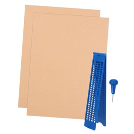 OHPHCALL Plastic Braille Tablet Braille Writing Slate Stylus Paper Braille Board Kit for Blind Braille Accessory Blue 22.70X4.30X0.80CM