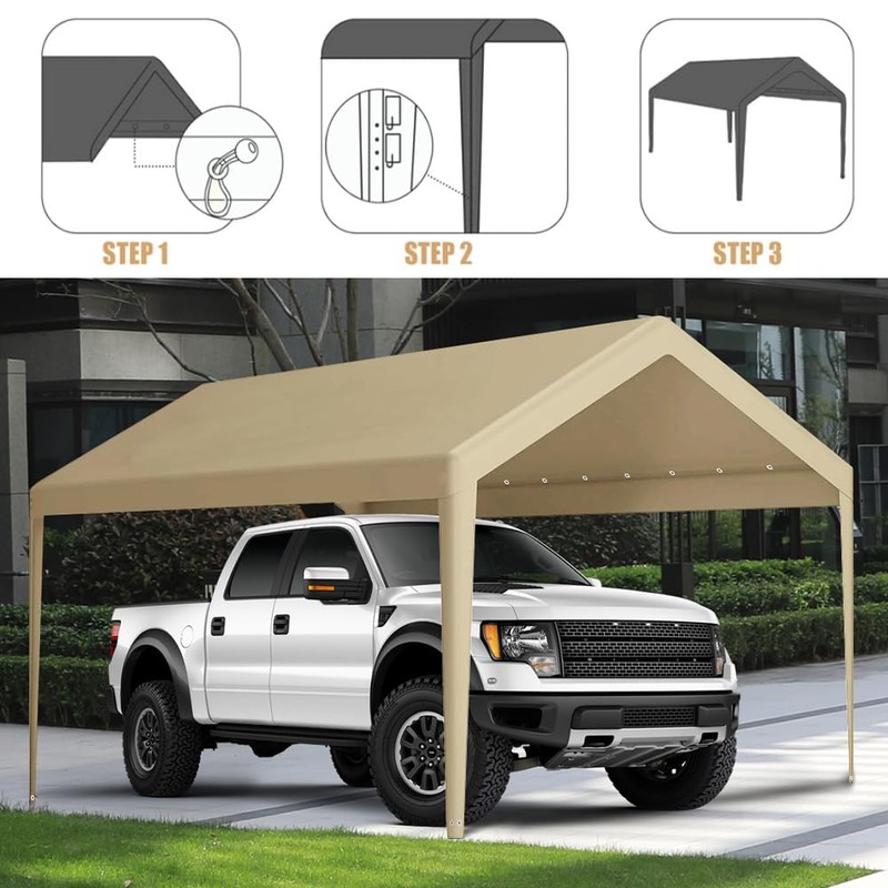 Carport Replacement Canopy, Replacement Top Cover for 10' x 20'